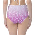 Pink Ombre Feather Pattern, White, High-Waist Bikini Bottoms View2