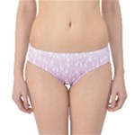 Pink Ombre Feather Pattern, White, Hipster Bikini Bottoms