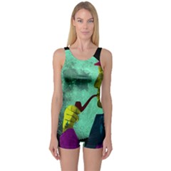 Sherlock Holmes One Piece Boyleg Swimsuit by icarusismartdesigns