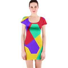 Colorful Misc Shapes                                                  Short Sleeve Bodycon Dress by LalyLauraFLM
