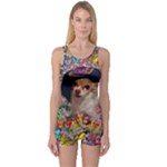 Chi Chi In Butterflies, Chihuahua Dog In Cute Hat One Piece Boyleg Swimsuit