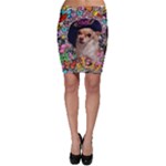 Chi Chi In Butterflies, Chihuahua Dog In Cute Hat Bodycon Skirt