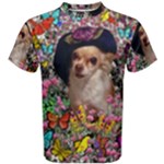 Chi Chi In Butterflies, Chihuahua Dog In Cute Hat Men s Cotton Tee