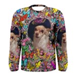 Chi Chi In Butterflies, Chihuahua Dog In Cute Hat Men s Long Sleeve Tee
