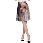 Chi Chi In Butterflies, Chihuahua Dog In Cute Hat A-Line Skirt