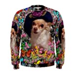 Chi Chi In Butterflies, Chihuahua Dog In Cute Hat Men s Sweatshirt