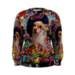 Chi Chi In Butterflies, Chihuahua Dog In Cute Hat Women s Sweatshirt