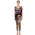 Chi Chi In Butterflies, Chihuahua Dog In Cute Hat Long Sleeve Catsuit