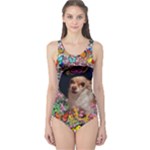 Chi Chi In Butterflies, Chihuahua Dog In Cute Hat One Piece Swimsuit