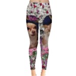 Chi Chi In Flowers, Chihuahua Puppy In Cute Hat Leggings 