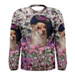 Chi Chi In Flowers, Chihuahua Puppy In Cute Hat Men s Long Sleeve Tee