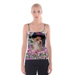 Chi Chi In Flowers, Chihuahua Puppy In Cute Hat Spaghetti Strap Top