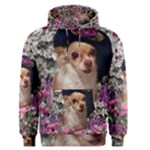 Chi Chi In Flowers, Chihuahua Puppy In Cute Hat Men s Pullover Hoodie
