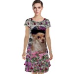 Chi Chi In Flowers, Chihuahua Puppy In Cute Hat Cap Sleeve Nightdress