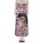 Chi Chi In Flowers, Chihuahua Puppy In Cute Hat Maxi Skirts