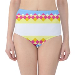 Rhombus And Stripes                                                             High-waist Bikini Bottoms by LalyLauraFLM