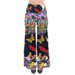 Freckles In Butterflies I, Black White Tux Cat Women s Chic Palazzo Pants