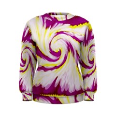 Tie Dye Pink Yellow Swirl Abstract Women s Sweatshirt by BrightVibesDesign