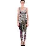 Emma In Flowers I, Little Gray Tabby Kitty Cat OnePiece Catsuit