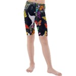 Freckles In Butterflies I, Black White Tux Cat Kid s Mid Length Swim Shorts