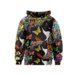 Freckles In Butterflies I, Black White Tux Cat Kids  Pullover Hoodie