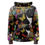 Freckles In Butterflies I, Black White Tux Cat Women s Pullover Hoodie