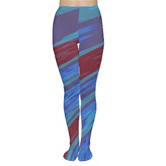 Swish Blue Red Abstract Women s Tights by BrightVibesDesign