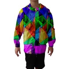 Colorful Triangles                                                                  Hooded Wind Breaker (kids) by LalyLauraFLM