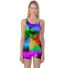 Colorful Triangles                                                                  Women s Boyleg One Piece Swimsuit by LalyLauraFLM