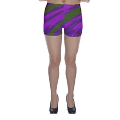 Swish Purple Green Skinny Shorts by BrightVibesDesign