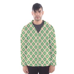 Crisscross Pastel Green Beige Hooded Wind Breaker (men) by BrightVibesDesign