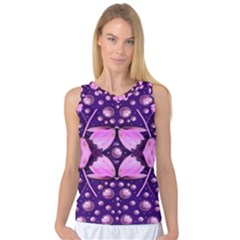 Magic Lotus In A Landscape Temple Of Love And Sun Women s Basketball Tank Top by pepitasart