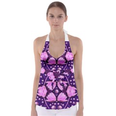 Magic Lotus In A Landscape Temple Of Love And Sun Babydoll Tankini Top by pepitasart