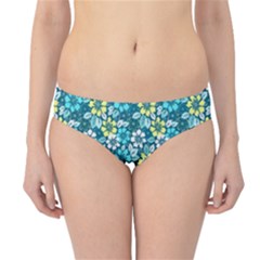 Tropical Flowers Menthol Color Hipster Bikini Bottoms by olgart