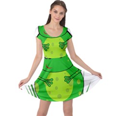 Green Frog Cap Sleeve Dresses by Valentinaart