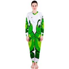 Green Frog Onepiece Jumpsuit (ladies)  by Valentinaart
