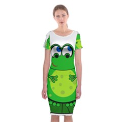 Green Frog Classic Short Sleeve Midi Dress by Valentinaart