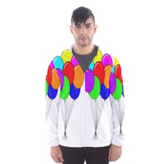 Colorful Balloons Hooded Wind Breaker (men) by Valentinaart