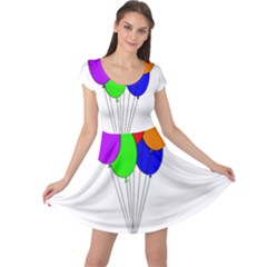 Colorful Balloons Cap Sleeve Dresses by Valentinaart