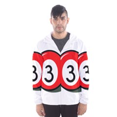 Billiard Ball Number 3 Hooded Wind Breaker (men) by Valentinaart