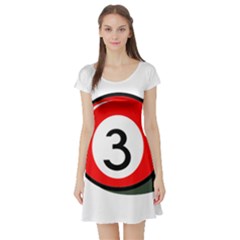 Billiard Ball Number 3 Short Sleeve Skater Dress by Valentinaart