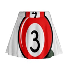 Billiard Ball Number 3 Mini Flare Skirt by Valentinaart