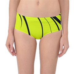 Yellow Decorative Design Mid-waist Bikini Bottoms by Valentinaart