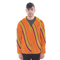 Orange Lines Hooded Wind Breaker (men) by Valentinaart