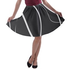 Black And White Elegant Design A-line Skater Skirt by Valentinaart