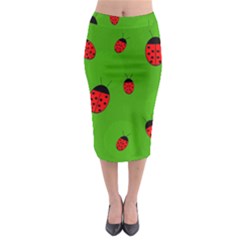 Ladybugs Midi Pencil Skirt by Valentinaart
