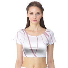 Pink Elegant Lines Short Sleeve Crop Top (tight Fit) by Valentinaart