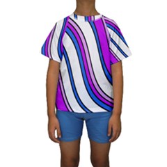 Purple Lines Kid s Short Sleeve Swimwear by Valentinaart
