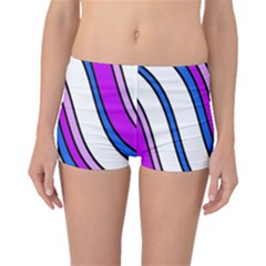 Purple Lines Boyleg Bikini Bottoms by Valentinaart