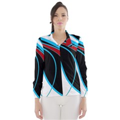 Blue, Red, Black And White Design Wind Breaker (women) by Valentinaart